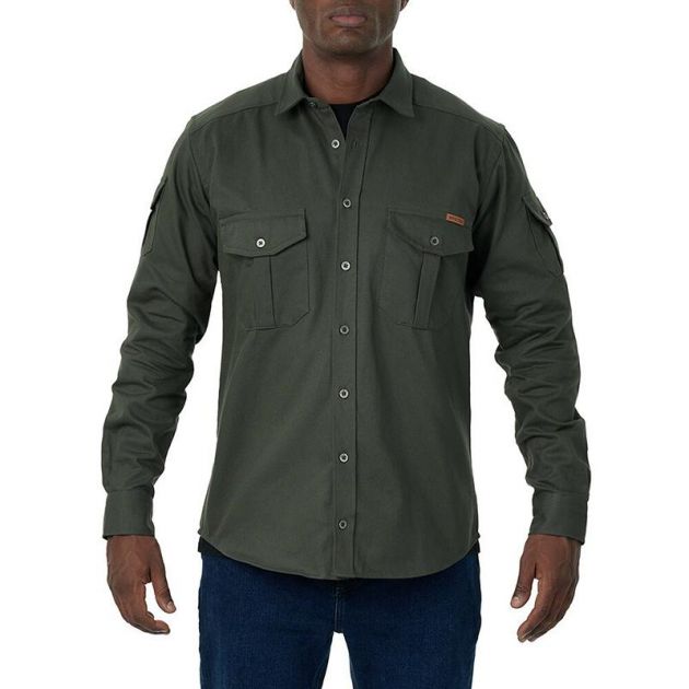 Camisa Manga Longa Overshirt Utility Verde