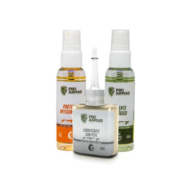 Kit Tactical Básico I - Solvente Ecológico – 60ml / Lubrificante com PTFE – 35ml / Protetivo Anticor