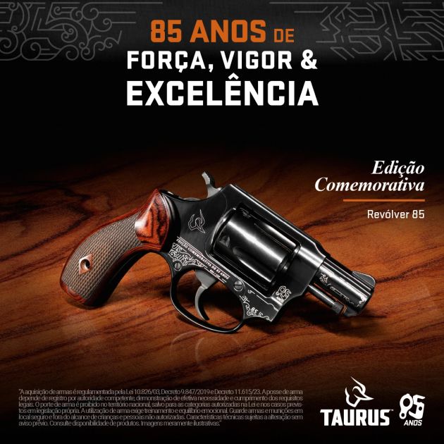 Revólver Taurus RT 85 Calibre .38 SPL  - Edição 85 Anos Limitada