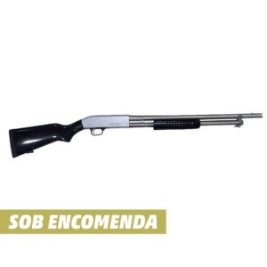 Espingarda Boito BSA 5T 84 Pump Calibre 12 com Coronha PP ou Pistol Grip - Niquelada