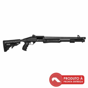 Espingarda CBC Pump Military 3.0 Coronha Retrátil Calibre 12 Cano 19" com acessórios