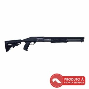 Espingarda CBC Pump Military 3.0 Coronha Retr&aacute;til Calibre 12 Cano 19" Sem acess&oacute;rios