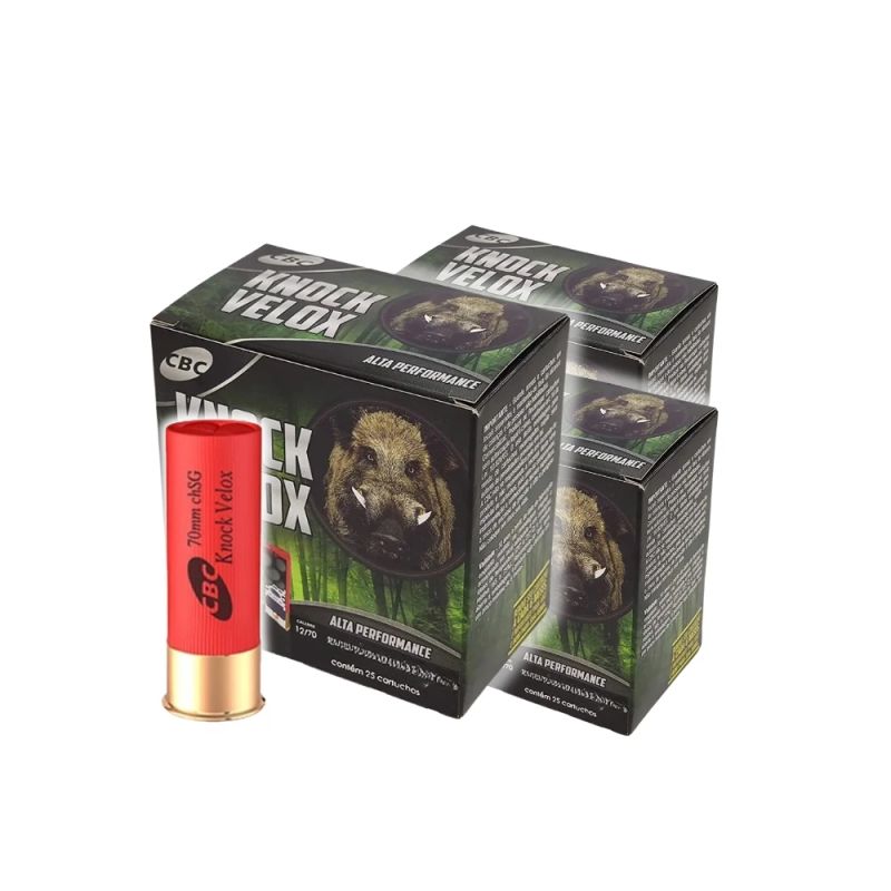 Munição CBC Calibre 12 Câmara 70mm Chumbo SG - KNOCK VELOX - 75UN