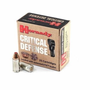 Munição Hornady 9mm Luger FTX 115gr Critical Defense - 25rds
