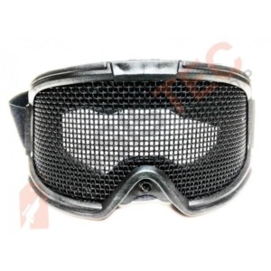 Óculos tela tramada metálico para airsoft Grande - Preto