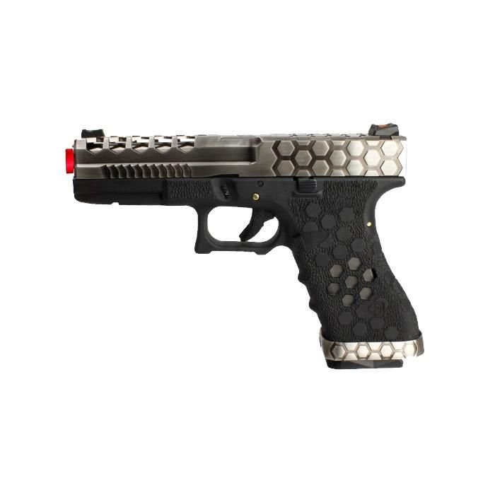Pistola Airsoft GBB Glock AW G17 Green Gas Chromo Blowback Case - Imagem 4
