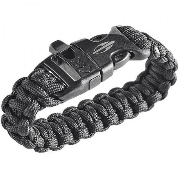 Pulseira Paracord com Apito Preto