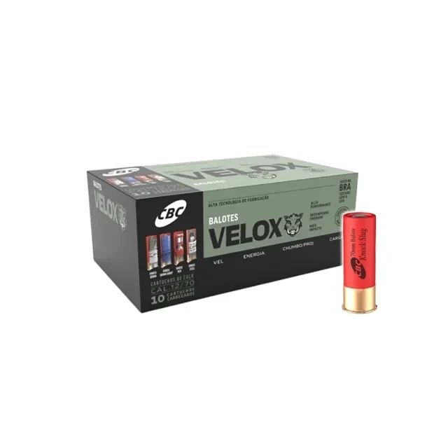 Munição CBC Calibre 12 Câmara 70mm Balote Knock Slug - KNOCK VELOX - 200un - Imagem 2