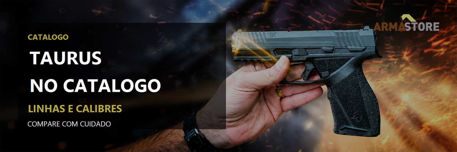 Taurus no catalogo: linhas, calibres e comparacao segura (banner editorial)