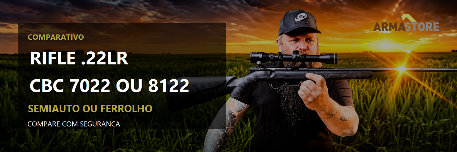 CBC .22LR: 7022 semiauto vs 8122 ferrolho para treino (banner editorial)