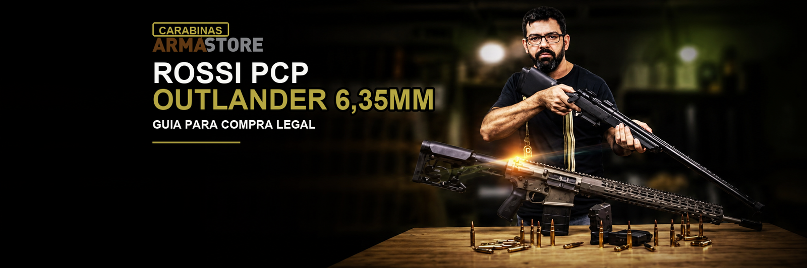 Banner editorial Arma Store para Rossi PCP Outlander 6,35 mm: guia de compra legal
