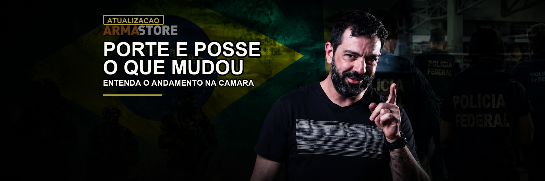 Banner editorial Arma Store para Porte e posse de armas: o que mudou na Câmara esta semana