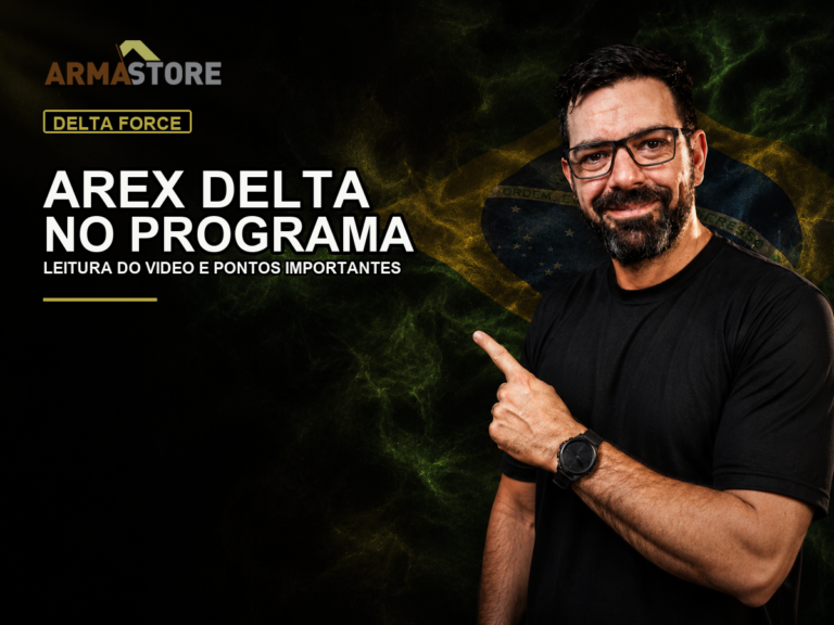 Capa editorial Arma Store para Arex Delta no programa Delta Force Brazil