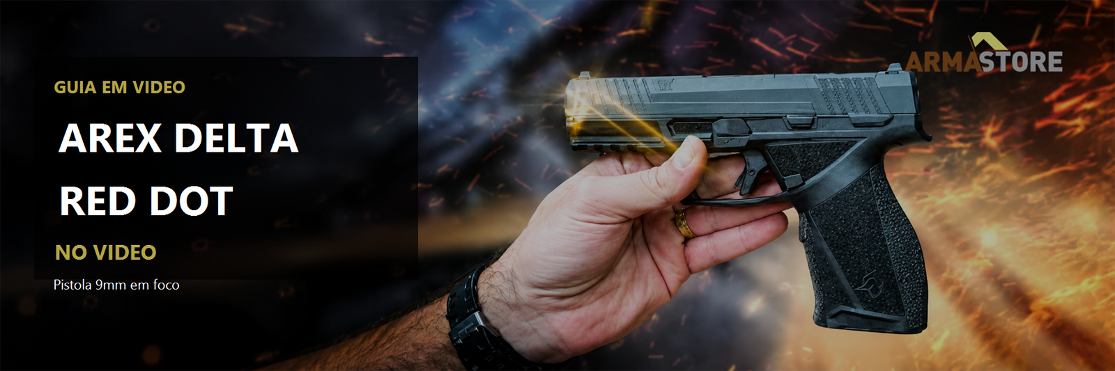 Arex Delta no vídeo: red dot e como comparar no 9mm (banner editorial)