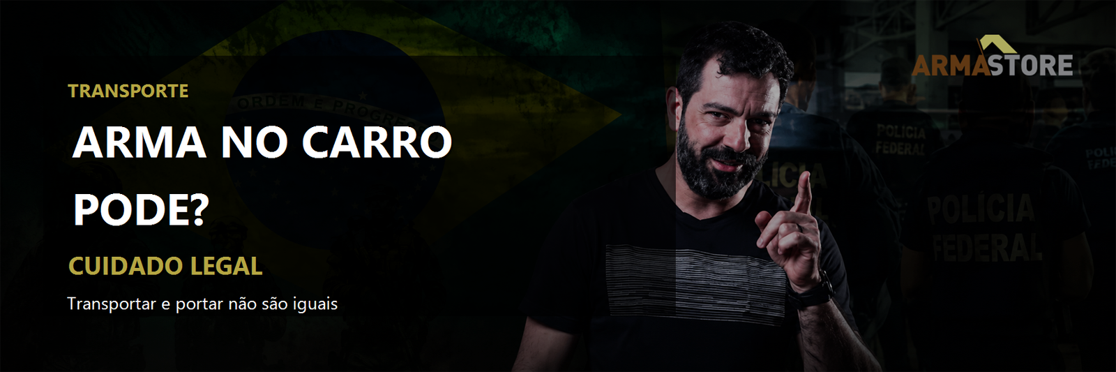 Posso transportar arma registrada no carro? (banner editorial)